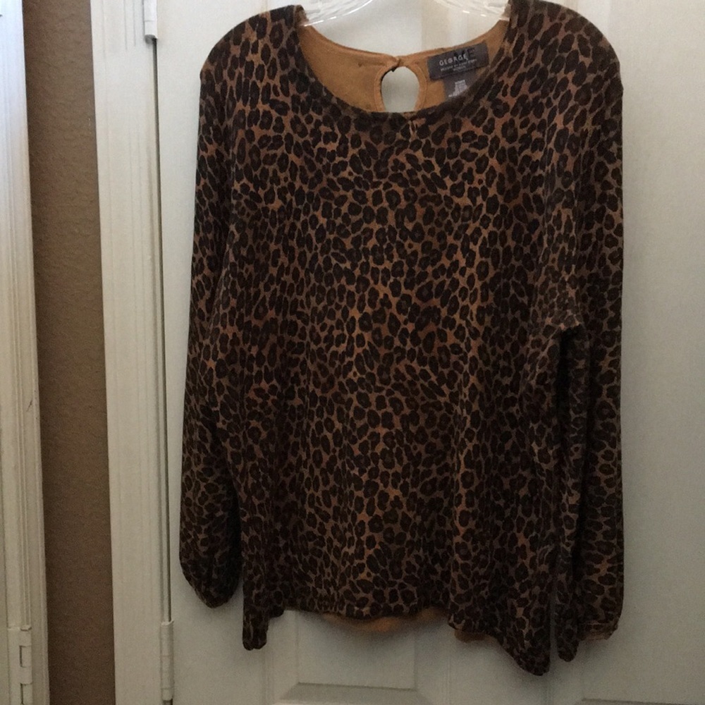 FINAL MARKDOWN George knit animal print knit top 1x.